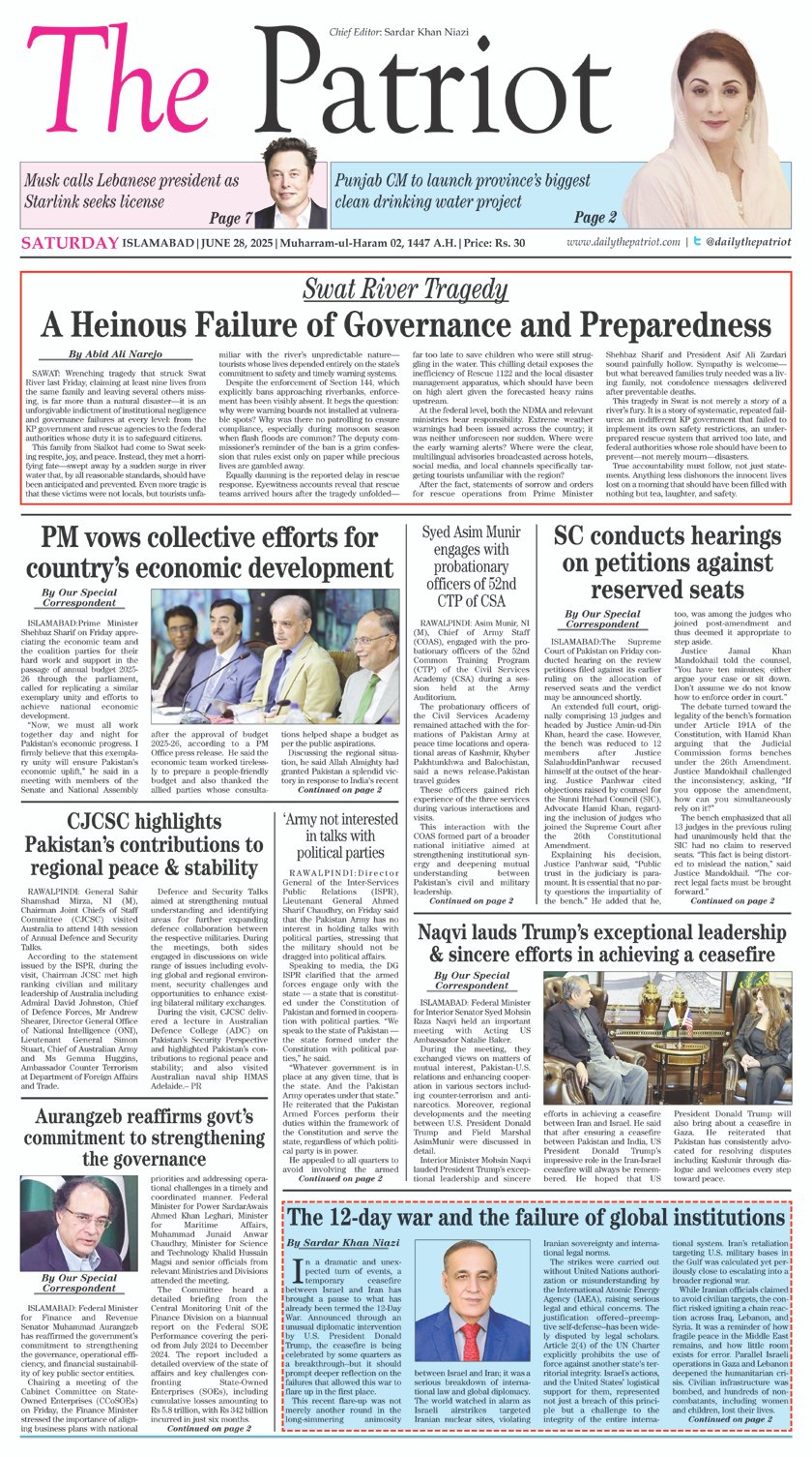 P1-Daily The Patriot 27-06-2025