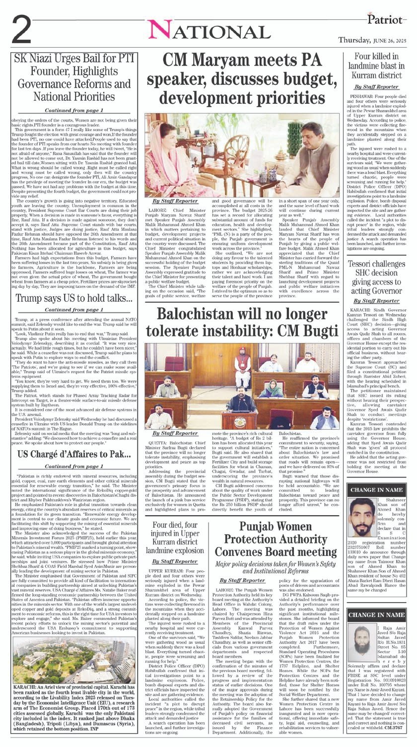 P2-Daily The Patriot 26-06-2025
