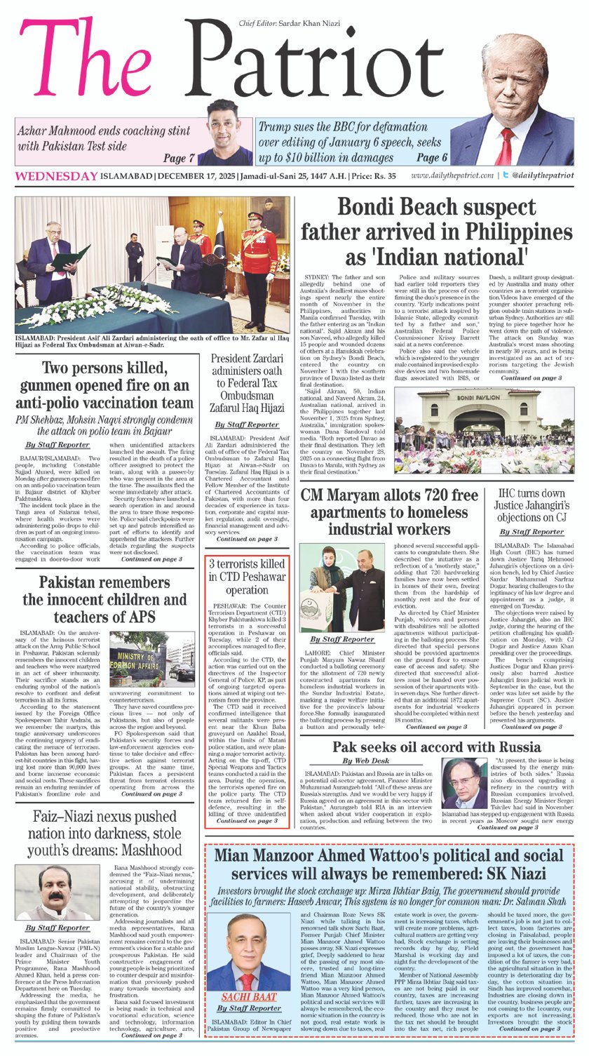 P1-Daily The Patriot-17-12-2025