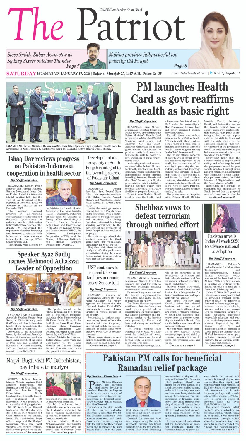 P1-Daily The Patriot-17-01-2026