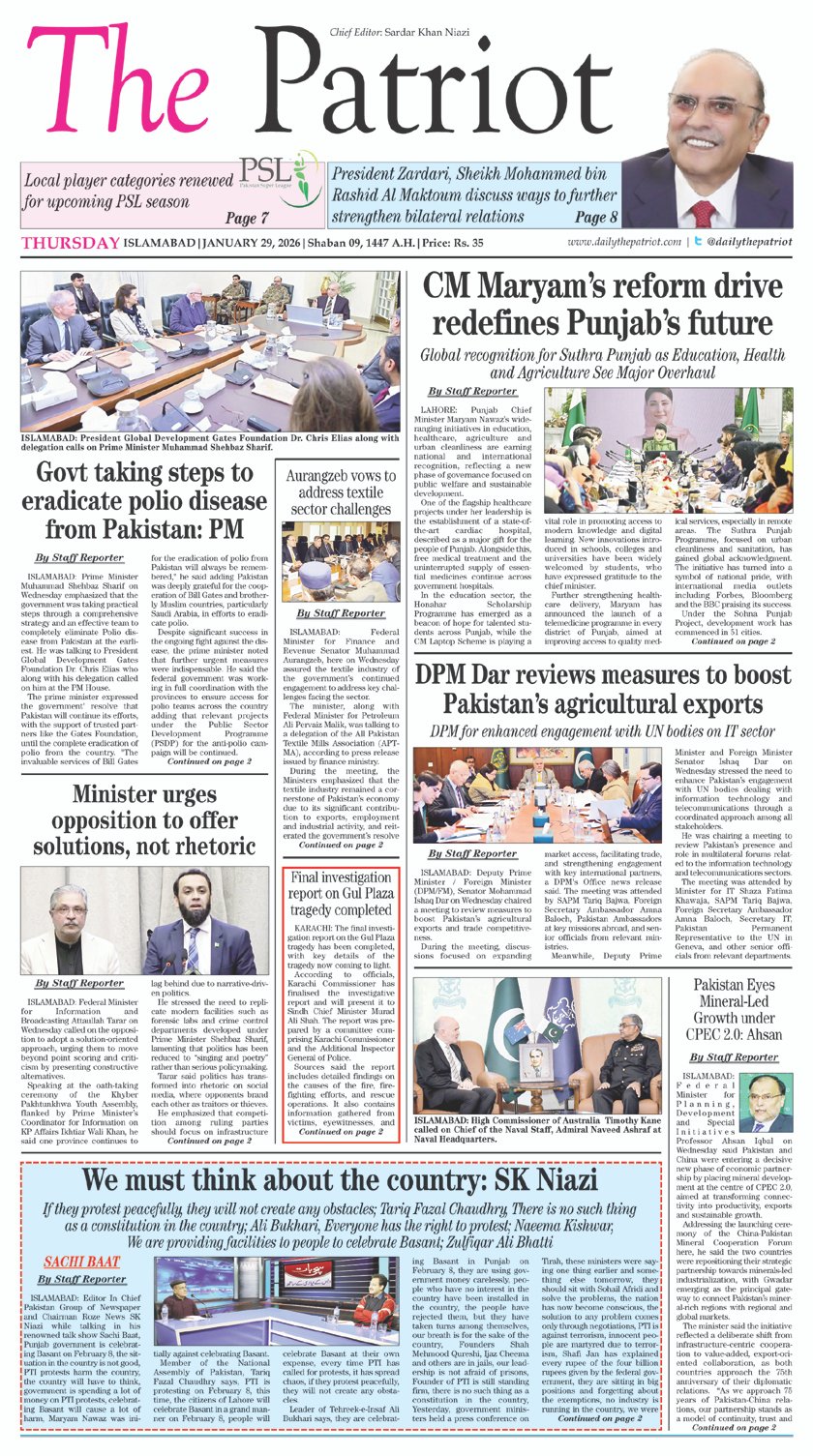 P1-Daily The Patriot-29-01-2026