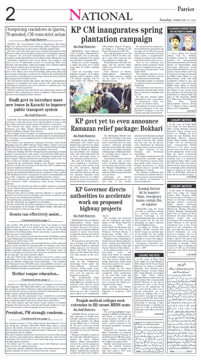 P2-Daily The Patriot-22-02-2026