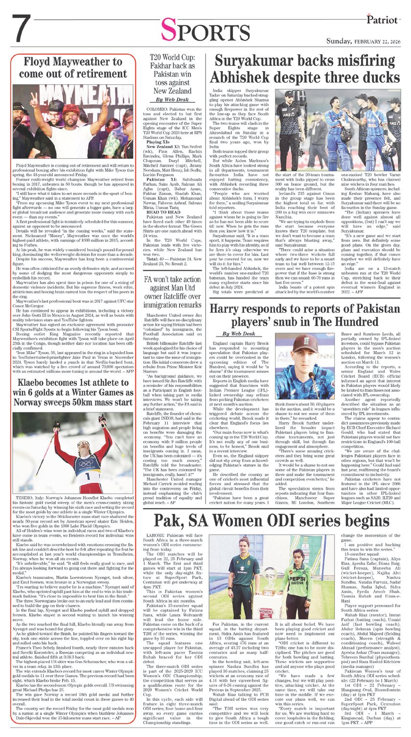 P7-Daily The Patriot-22-02-2026